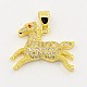 CZ Jewelry Brass Micro Pave Cubic Zirconia Animal Horse Pendants ZIRC-M011-11G-NR-1