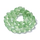 透明なすりガラスビーズ連売り  ナゲット  薄緑  15x12x9.5mm  穴：1mm  約40個/連  23.62''（60センチメートル） FGLA-S001-02B-2