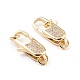 Brass Micro Pave Clear Cubic Zirconia Lobster Claw Clasp ZIRC-I043-31A-G-2