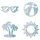 Gorgecraft 16 pieza 4 estilos pegatinas para ventanas de playa DIY-WH0314-090-6