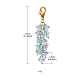 Труба цветок стеклянный кулон украшения HJEW-YW0001-02E-3