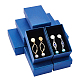 Superfindings 20pcs cajas de regalo de joyería de cartón azul con esponja en el interior para collares pulseras pendientes anillos mujeres regalos CBOX-BC0001-36C-5