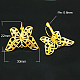 Brass Butterfly Leverback Earring Findings KK-I005-G-NF-2