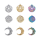 Superfindings 9 pièces 3 styles creux lune soleil étoile pendentifs 304 pendentifs en acier inoxydable 3 couleurs arc-en-ciel gravé embellissements en métal pour bricolage bracelet collier fabrication de bijoux STAS-FH0001-66-1
