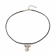 Legierungs-Fee-Anhänger-Halskette mit Kunstlederband für Frauen NJEW-JN03862-6