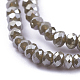 Chapelets de perles en verre électroplaqué GLAA-F079-PL09-3