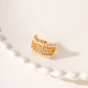 Anneaux en laiton creux avec perles d'imitation abs pour femmes OP9708-1-4