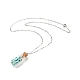3шт 3 стиля стеклянные ожерелья с подвеской в виде бутылки желаний NJEW-FS0001-02-3