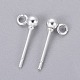 304 Stainless Steel Ball Stud Earrings Findings STAS-P227-17S-2