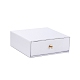 四角い紙引き出しジュエリーセットボックス  真鍮製リベット付き  ピアス用  指輪とネックレスのギフト包装  ホワイト  10x10x3~3.2cm CON-C011-03B-07-1