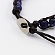 Natural Lapis Lazuli Cord Beaded Bracelets BJEW-F010-14A-3