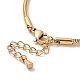 Bracelet à breloques fleur en émail et strass en cristal avec chaînes serpent BJEW-C022-03G-4