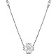 TINYSAND Clover 925 Sterling Silver Cubic Zirconia Pendant Necklaces TS-N339-S-1