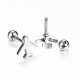 304 Stainless Steel Barbell Cartilage Earrings EJEW-H351-02-3