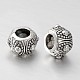 Carved Rondelle Alloy European Beads MPDL-E040-56AS-1