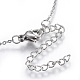 304 Stainless Steel Brass Cubic Zirconia Pendant Necklaces NJEW-O108-13P-3