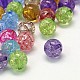 Mixed Transparent Acrylic Crackle Round Beads X-PAB984Y-1