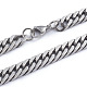 Collares de cadena de eslabones cubanos con corte de diamante de acero inoxidable 304 para hombres NJEW-L173-002A-P-1