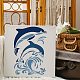 FINGERINSPIRE Dolphins Stencil 29.7x21cm Dolphin Mural Stencil Sea Ocean Creatures Stencils DIY Craft Sea Animal Stencil for Painting on Wood Tile Paper Fabric Floor DIY-WH0202-206-7