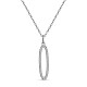 TINYSAND  inchO inch Shaped 925 Sterling Silver Cubic Zirconia Pendant Necklaces TS-N317-S-1