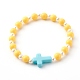Blickdichte Acryl-Stretch-Perlenarmbänder für Kinder X-BJEW-JB06230-5