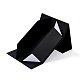 折りたたみ式厚紙箱  フリップカバーボックス  磁気ギフトボックス  長方形  ブラック  20x18x8.1cm CON-D011-01D-3