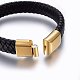 Leather Braided Cord Bracelets BJEW-E345-13B-G-3