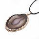 Dyed Natural Brazilian Agate Pendant Necklaces G-T104-10-3