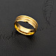 316l外科用ステンレス鋼ワイドバンドフィンガー指輪  サイズ9  ゴールドカラー  19mm X-RJEW-T005-9-05-2