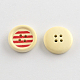 4-Hole Printed Wooden Buttons BUTT-R032-072-2