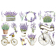 Globleland 3 Stück Lavendel-Motiv-Dekortransfers DIY-WH0404-008-1