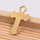 Ion Plating(IP) 304 Stainless Steel Tiny Cross Charms STAS-K124-02G-2