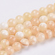 Chapelets de perles de pierres en jade jaune teinte G-R271-6mm-Y17-1