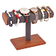 Bar en forme de t en bois recouvert de présentoirs à bracelets en microfibre BDIS-WH0014-01-1