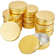 丸いアルミ缶  アルミジャー  化粧品の貯蔵容器  ろうそく  キャンディー  ねじ蓋付き  ゴールドカラー  8.3x2.8cm  容量：100ミリリットル  12個/箱 CON-BC0004-26-100ml-1