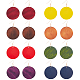 Anattasoul 8 paires 8 couleurs boucles d'oreilles rondes plates en bois avec épingles en fer pour femmes EJEW-AN0004-26-1