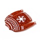 印刷されたアクリルパーツ  キラキラのスパンコール付き  クリスマスのために  雪の結晶のチャームが付いた服  サンゴ  37x35x2mm  穴：1.6mm MACR-F072-05B-2