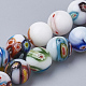 Chapelets de perles vernissées de millefiori manuelles LAMP-T005-21-1