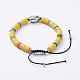 Handmade Polymer Clay Braided Beads Bracelets BJEW-JB05054-3