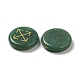 13шт плоские круглые натуральные зеленые рунические камни авантюрина G-K335-08B-2