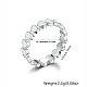 925 anello a forma di cuore in argento sterling placcato platino e rodio FL0127-2-2