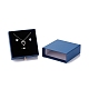 四角い紙引き出しジュエリーセットボックス  真鍮製リベット付き  ピアス用  指輪とネックレスのギフト包装  マリンブルー  10x10x3~3.2cm CON-C011-03B-03-3