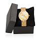 高品質のステンレススチール製のラインストーンの腕時計  クオーツ時計  ゴールドカラー  58mm  ウォッチヘッド：38.5x45x12.5mm WACH-A004-09G-6
