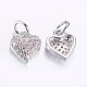 Long-Lasting Plated Brass Micro Pave Cubic Zirconia Charms X-ZIRC-F069-41P-2