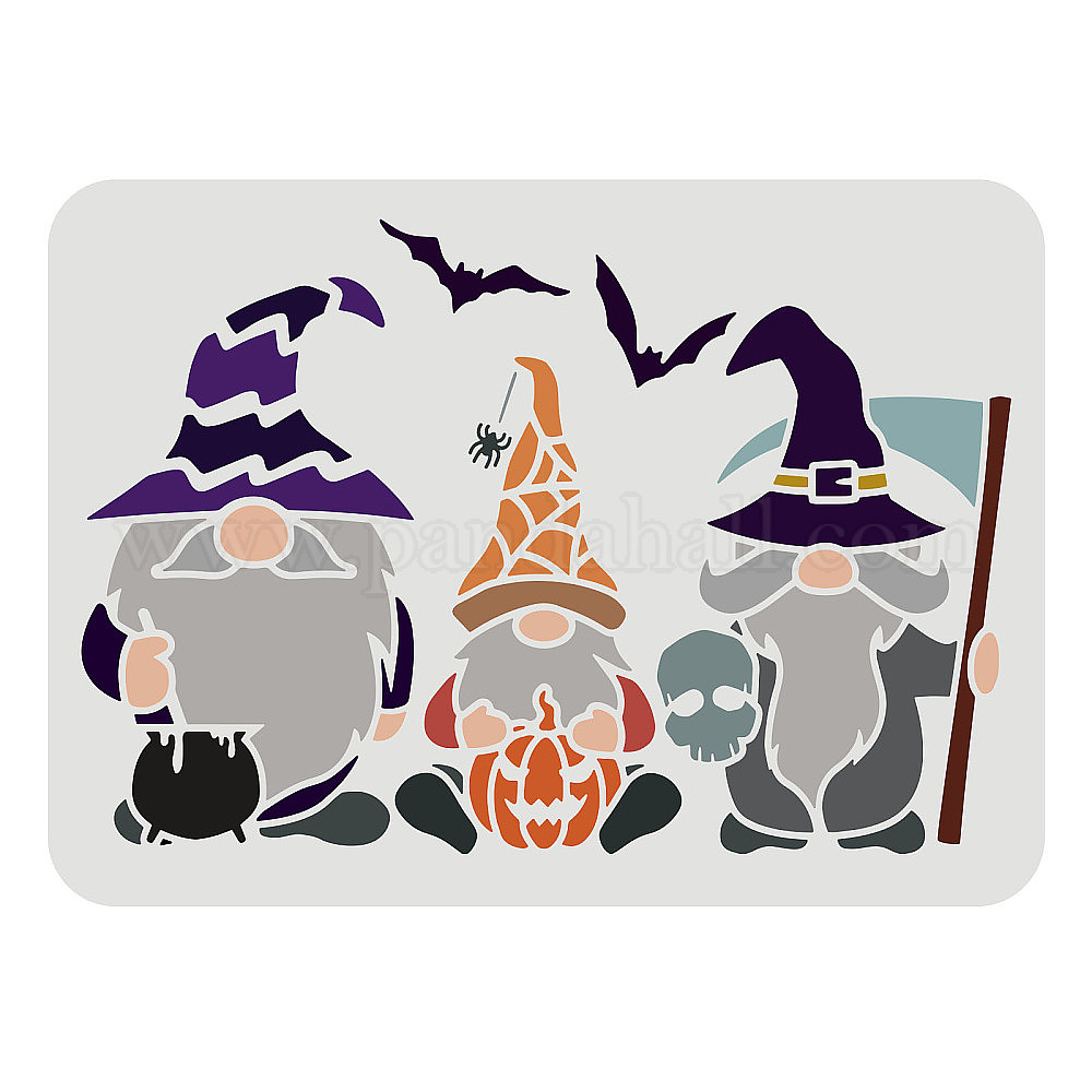 64 Pochoirs D'Halloween Réutilisables - 7.6x7.6 Cm, Modèles Fantômes, Citrouilles, Chauves-Souris... - 3