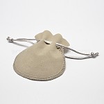 Bolsos de terciopelo bolsas de joyería con cordón, Para bolsos de dulces de cumpleaños de boda de fiesta, crema, 10x8 cm