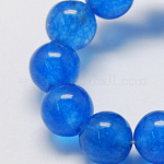 Естественно нефритовый шарик нити, окрашенные, круглые, королевский синий, 8 мм, отверстие : 1 мм, около 48 шт / нитка, 14.9 дюйм