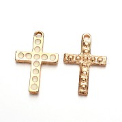 Pendentifs croix en émail plaqué or clair ENAM-J544-03KCG