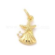 Подвески из латуни с покрытием из прозрачного кубического циркония KK-Z056-27G