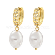 Серьга-кольцо из латуни с микропаве EJEW-C102-26C-G